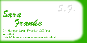 sara franke business card